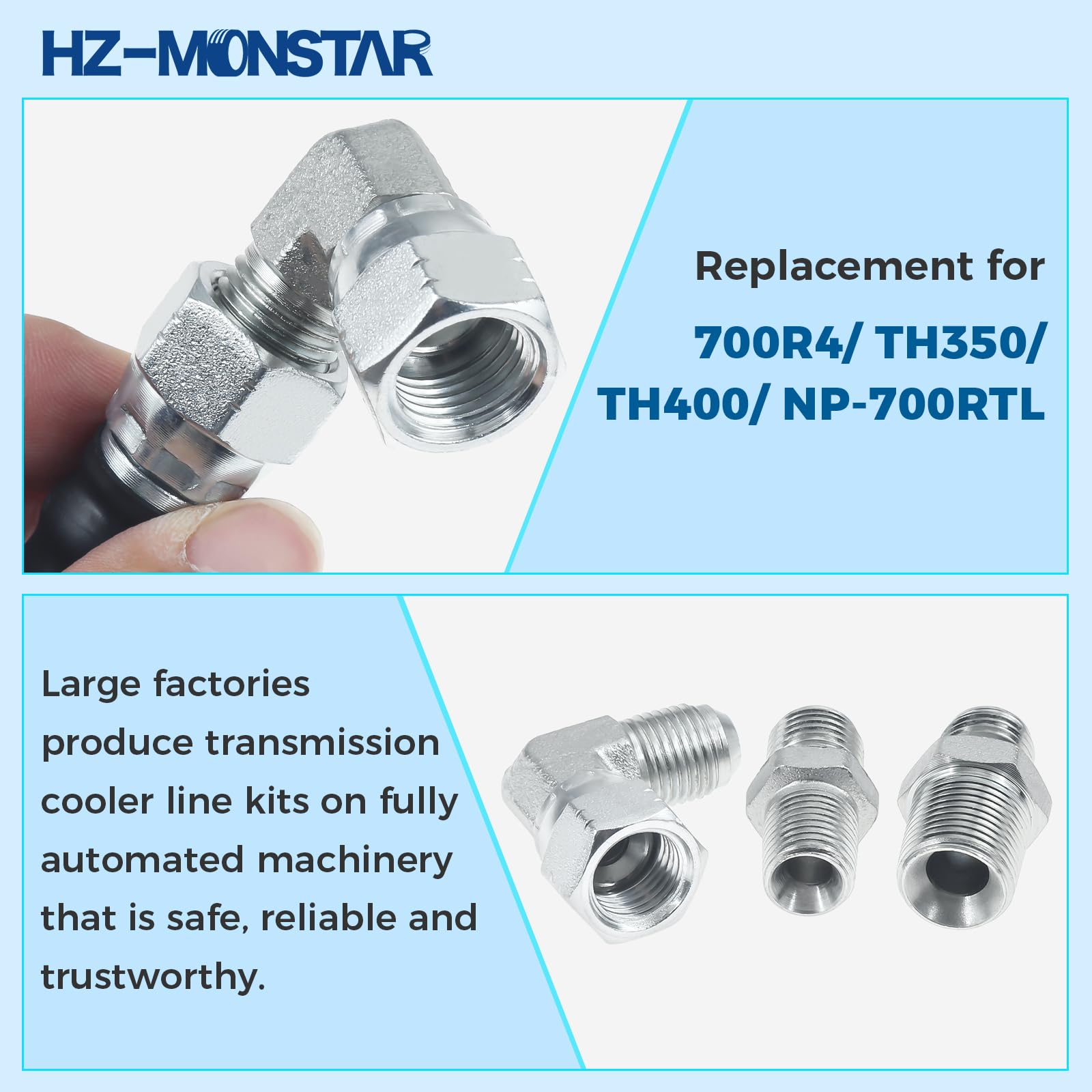 Oil Coolers For Ford E-350 Super Duty 8AN-1/4 Transmission Oil Cooler Adapter Fitting Gm Turbo 350 400 4l60e - Foto 14