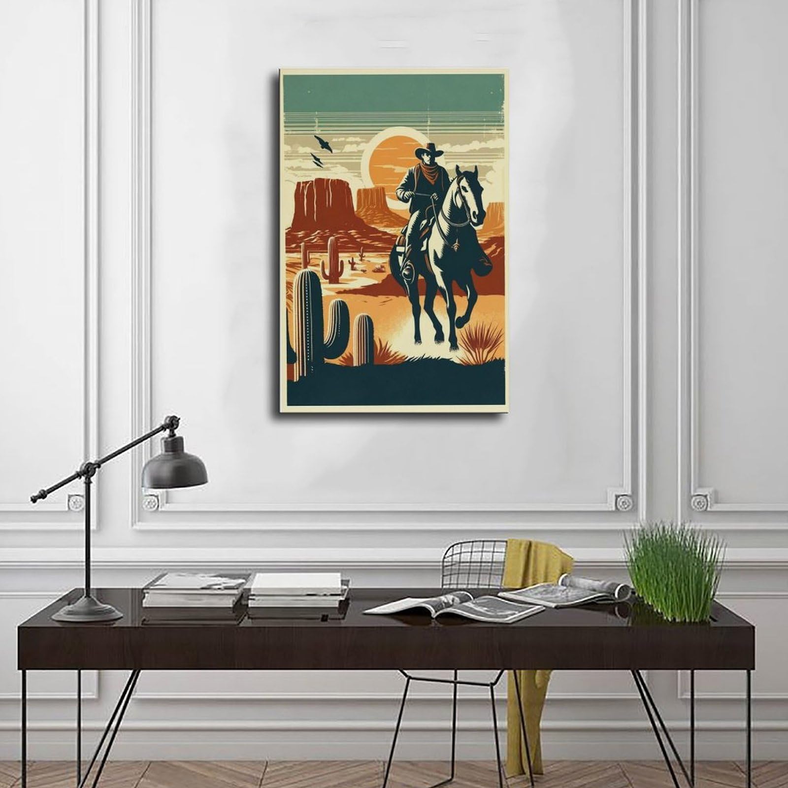 NFFBGFD Póster en lienzo de El oeste americano y el salvaje oeste. (60 x 90 cm)