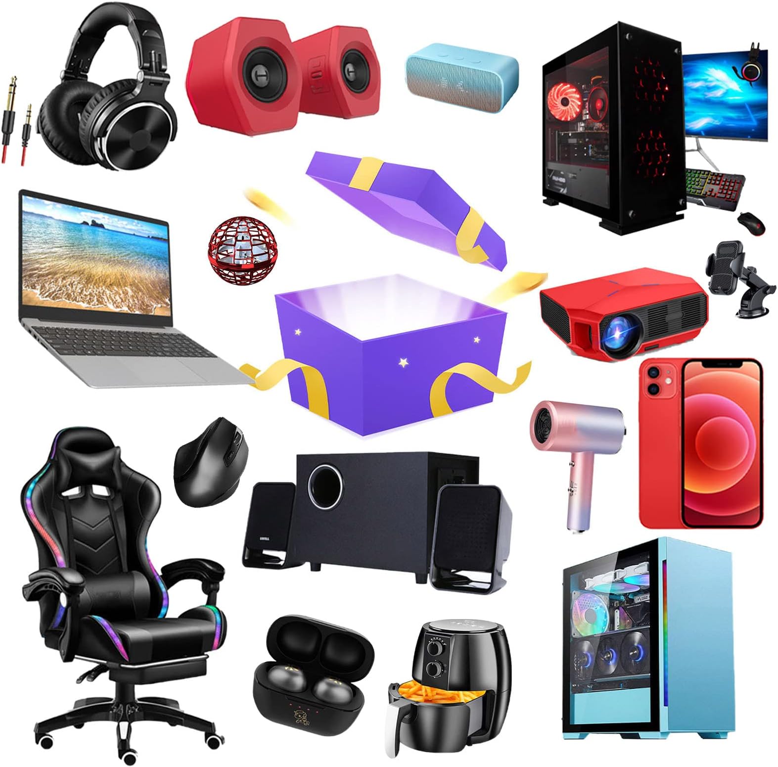 Mystery Gift Box Lucky Surprise Gift Package, Including the Latest Game Consoles, Drones, Smart Watches, Etc, Excellent Value for Money, All Products are New A