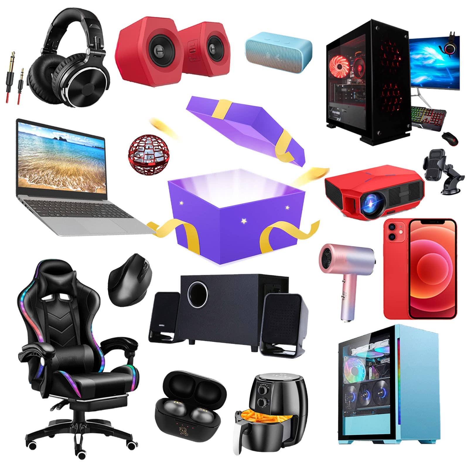 Mystery Gift Box Lucky Surprise Gift Package, Including the Latest Game Consoles, Drones, Smart Watches, Etc, Excellent Value for Money, All Products are New A