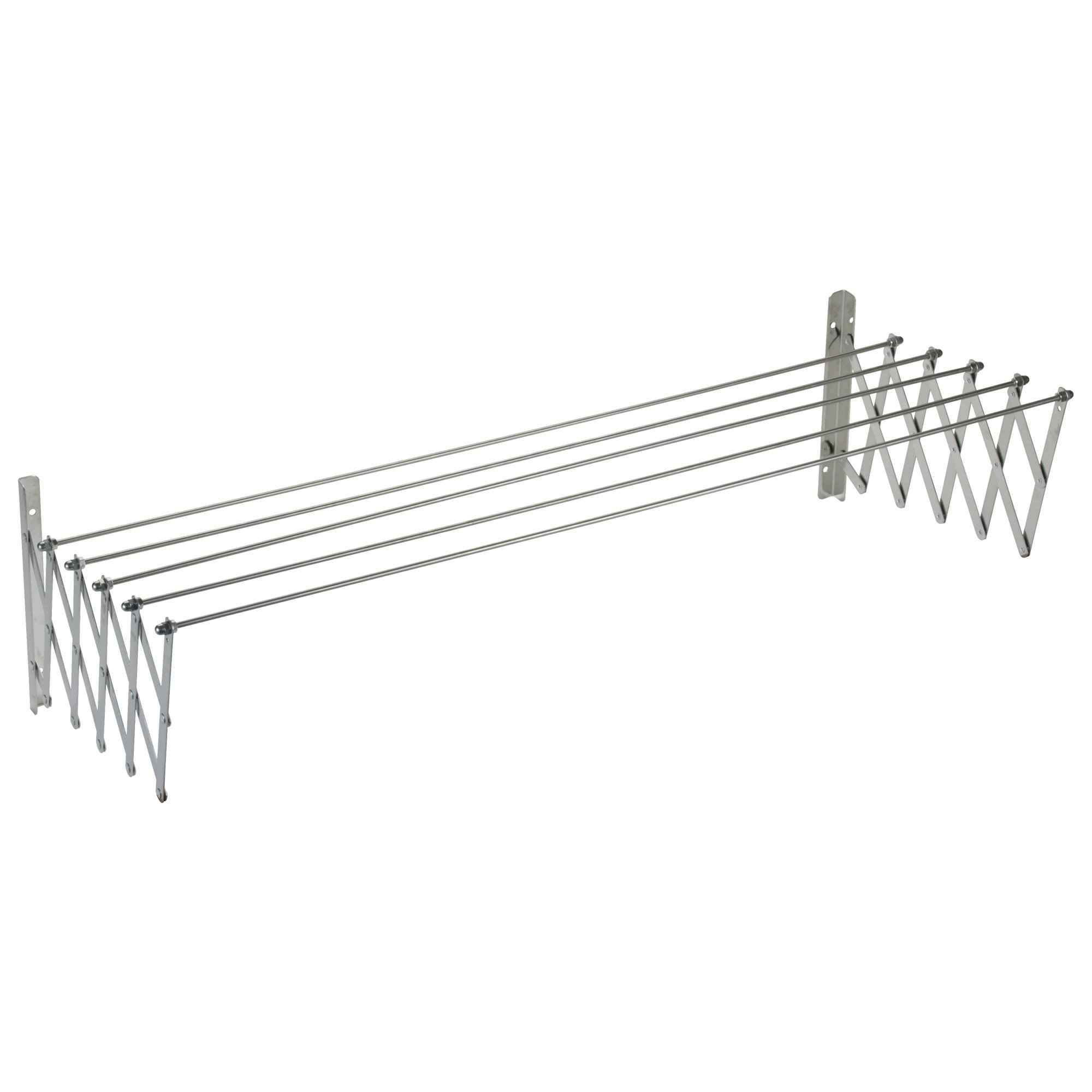 Sauvic Extendable Wall Mounted 18/10 Stainless Steel Clothes Airer 140 cm
