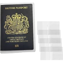Pack of 4 | UK Passport Covers Transparent, Protective Passport Holders, Clear Plastic PVC Passport Case with 2 Slots, UK Passport Cover Water & Dust Proof, Anti Scratches