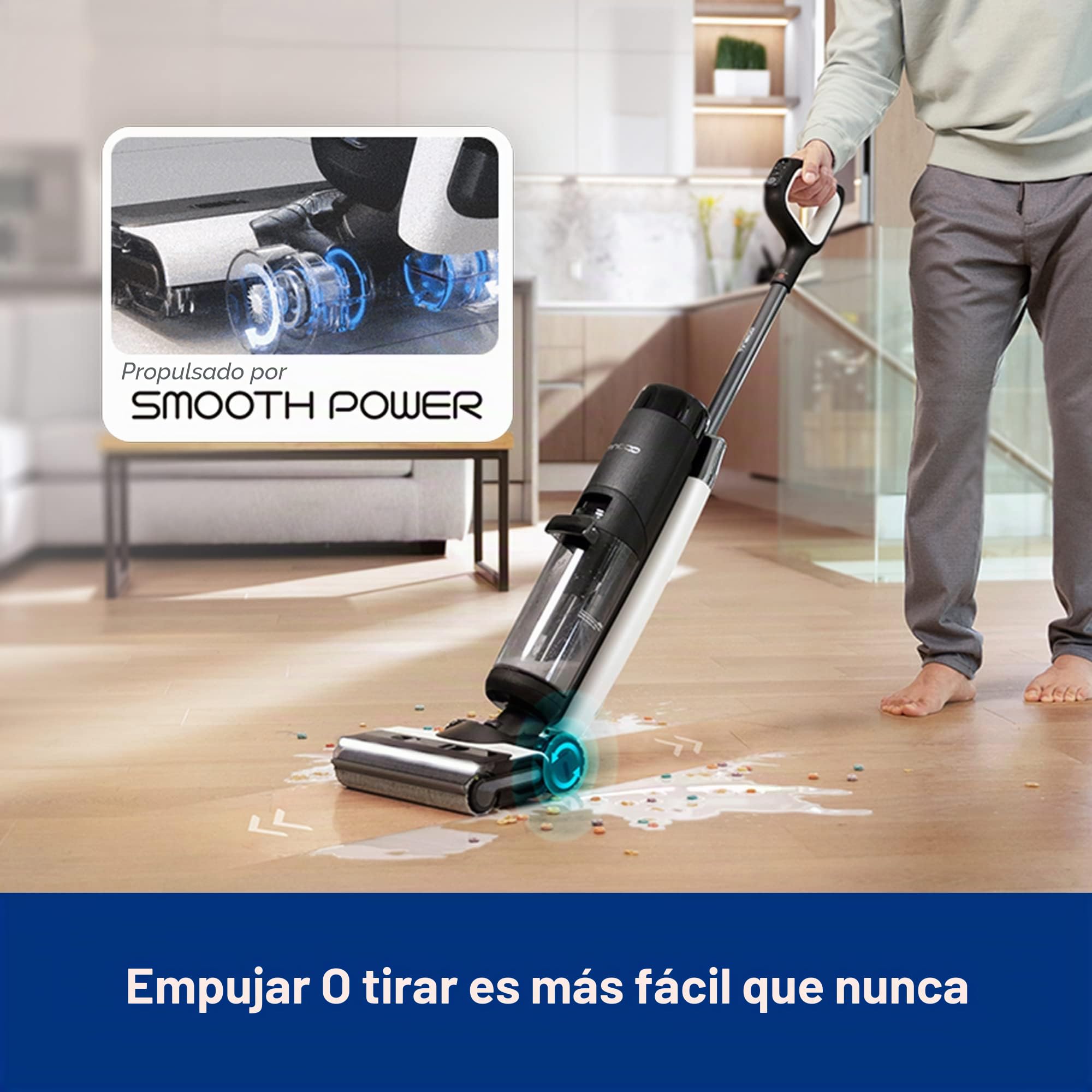 Tineco Floor One S7 Pro, Aspiradora-Fregona Inteligente en Seco y Húmedo | Pantalla LED, Gran Autonomía, Ideal para tareas tenaces y pelos de animales