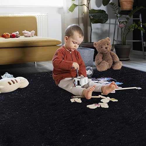 Miniatura 10 de Alfombra de área de 6 x 9 pies para sala de estar, dormitorio, alfombra de área grande y esponjosa para cuarto de bebé, decoración del hogar,