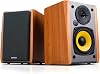 Edifier R1010BT Active Bookshelf Speakers 2.0, Bluetooth v5.1, 24W RMS, 4″ Mid-Bass & 0.5″ Tweeters, Dual RCA & AUX Inputs, Tone & Volume Knobs, Pair, Wood Grain