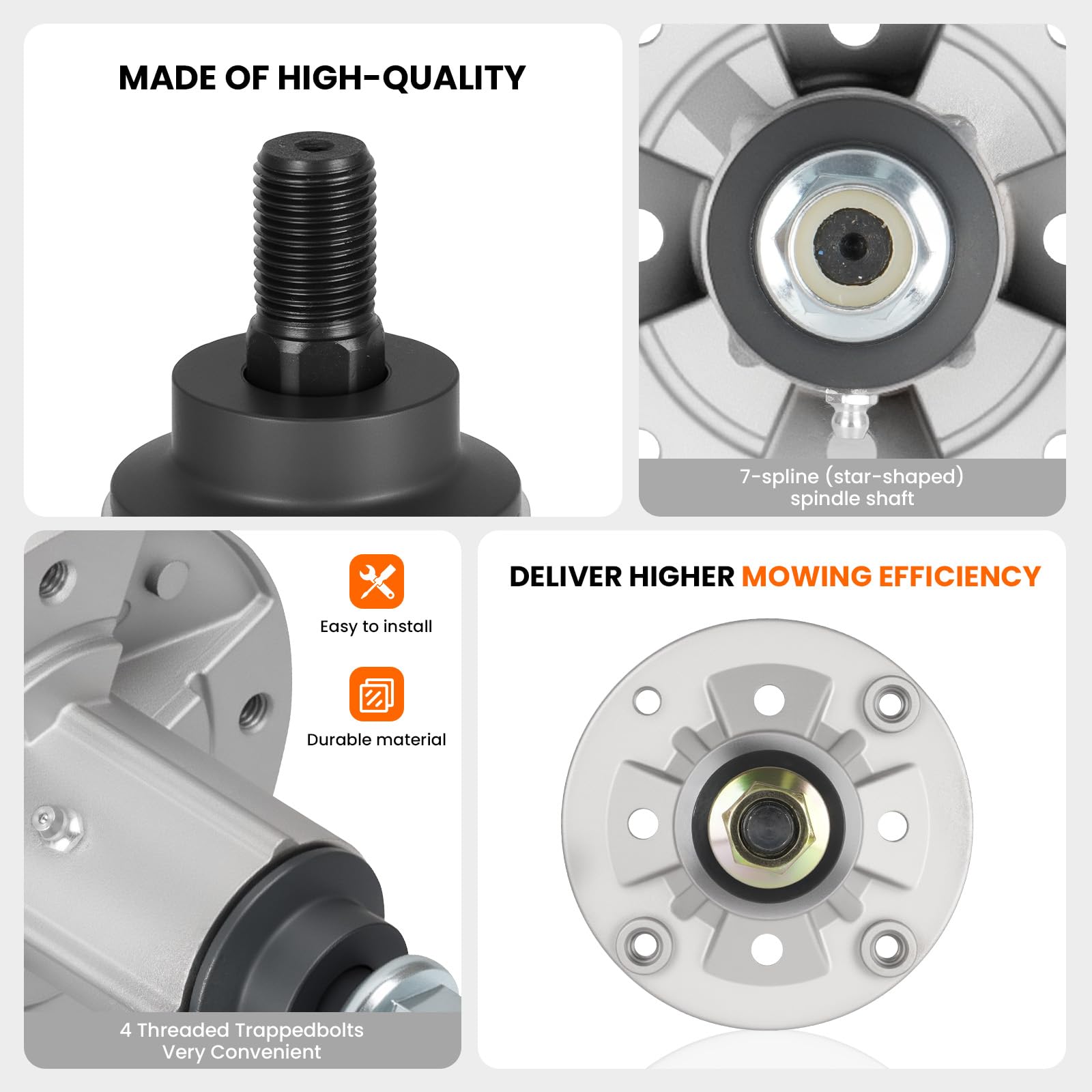 ILONPA Juego de Conjunto de husillo para John Deere GY21098 GY20867 GY20962 GY20454 para John Deere D100-D160 LA100-LA165 X110 X120 (2 Unidades)