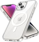 JETech Magnetic Case for iPhone 14 6.1-Inch Compatible with MagSafe Wireless Charging, Shockproof Phone Bumper Cover, Anti-Scratch Clear Back (Clear)