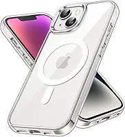 JETech Capa Magnética para iPhone 14 6,1 Polegadas Compatível com o Carregamento sem fio MagSafe, Case para Celular à Prova de Choque, Capinha Parte Traseira Claro Anti-Riscos (Claro)
