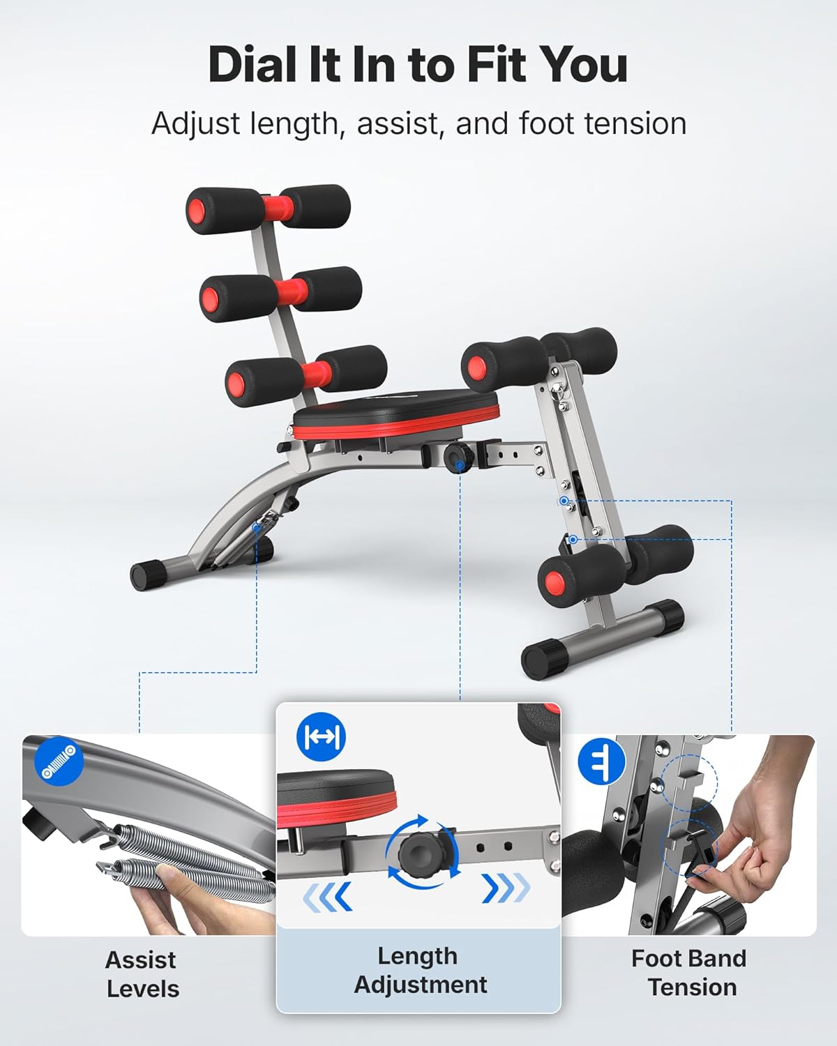 MERACH Ab Machine, Multi-Functional Adjustable Ab Trainer, Ab Workout Bench for Home Gym, Sit Up Machine for Abdominal, Exercise Chair for Full Body Workout