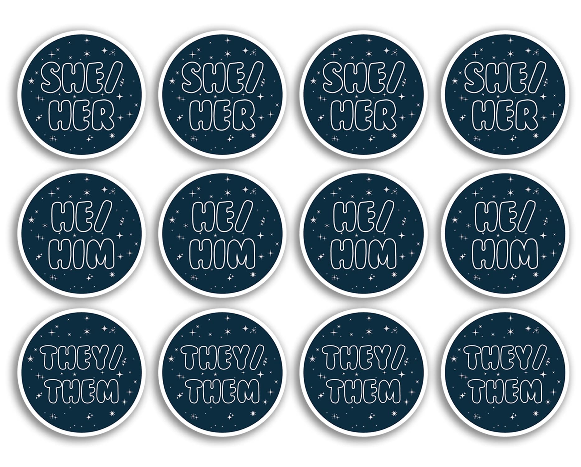 Dv Design Multi A5 Sticker Sheet Pronouns Vinyl Stickers - She/Her He/Him They/Them Pride Identity Gender Identify Lgbtq Respect Label Friend Stars Astrology #79129