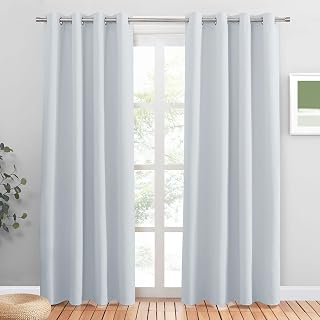 PONY DANCE Cortinas Salon Modernas, Blancas Opacas, Aislantes Termicas contra el Frio y Calor, para Dormitorio Habitacion Matrimonio, 2 Piezas, 140x220 cm