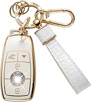 Vista 34 de Funda para llavero para Mercedes-Benz MB 2017-2021 Clase E/S, 2019-2021 Clase A/C/G y protector de llave inteligente