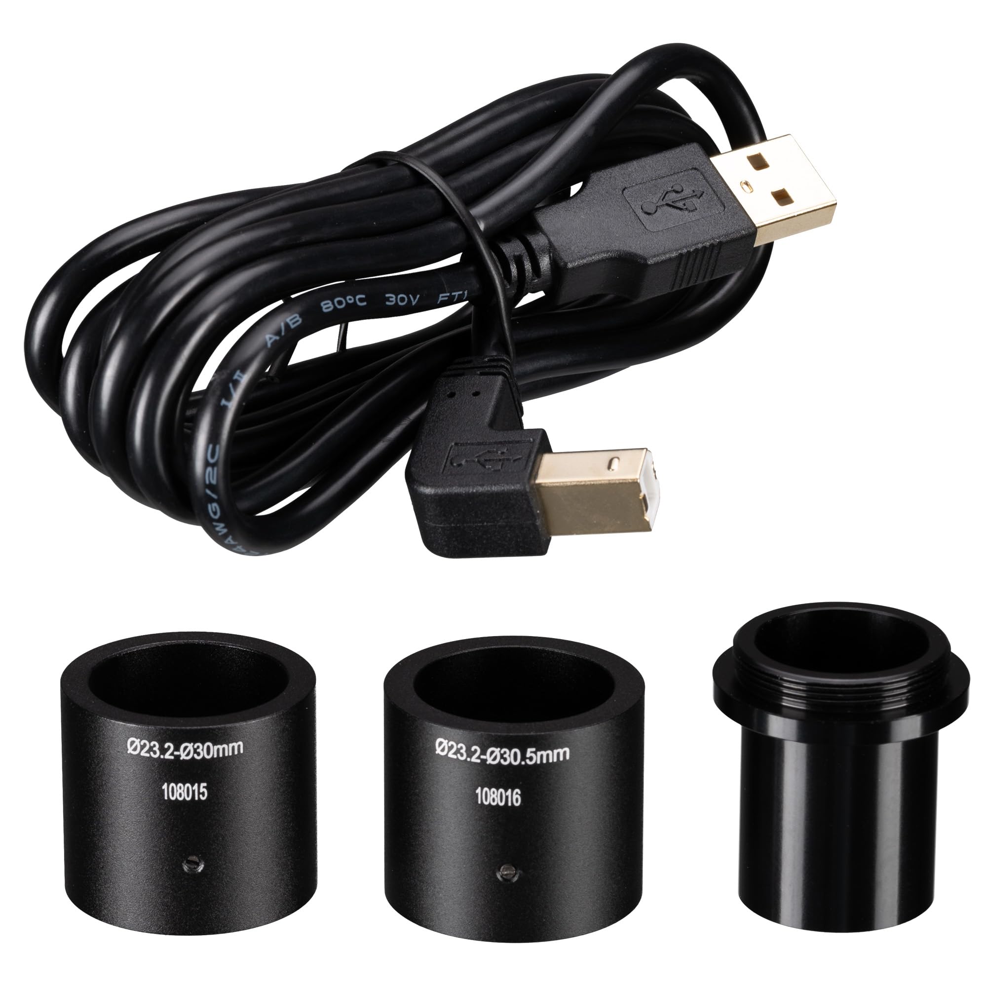 Bresser MikroCam SF UHD Fotocamera per Microscopio 3840x2160 Pixel Sensore 1/2,5'' C-Mount Stacking di Fuoco Funzione di Misurazione con Adattatori & Software