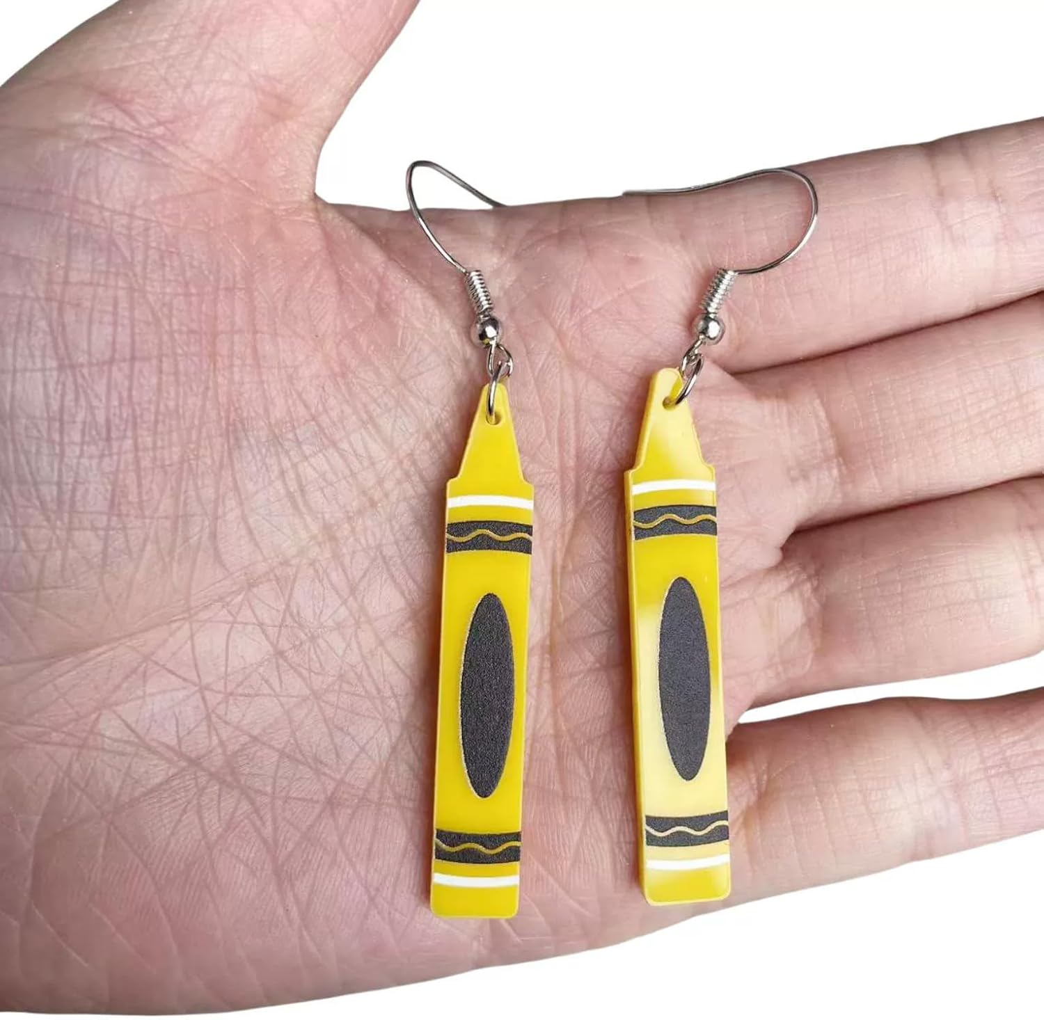 Pingyongchang 4 Pairs Pencil Bow Teacher Acrylic Dangle Drop Earrings for Women Colorful Crayon Earring Teacher Appreciation Gifts - Image 3