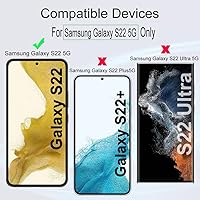 Vista 2 de Ibywind Protector de pantalla para SamSung Galaxy S22 5G, 2 unidades, vidrio templado de dureza 9H y protector de lente de cámara, con marco