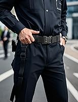 Vista 14 de JUKMO Cinturón táctico de liberación rápida, trabajo militar de 1.5 pulgadas, cinturón de senderismo con hebilla de cinturón de seguridad resistente