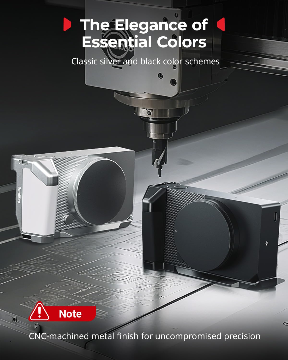 SMALLRIG Uchwyt w kształcie litery L do Sigma BF, płytka montażowa z uchwytem, wbudowana płytka szybkiego montażu do Arca, gwint 1/4''-20, ergonomiczny uchwyt ręczny i uchwyt na kciuk (czarny) - 5389