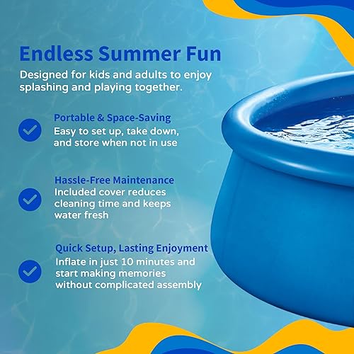 Miniatura 15 de Blue Wave NT6132 - Cubierta familiar redonda de 33 pulgadas de velocidad profunda de 13 pies