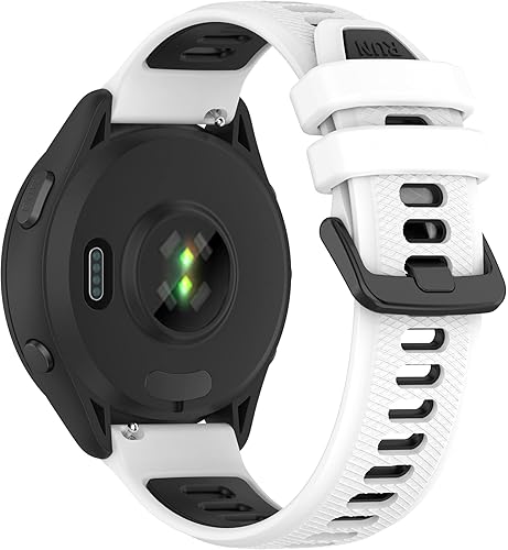Miniatura 2 de Correas de reloj Garmin Forerunner 265S 255S, 0.709 in de liberación rápida de silicona duradera correas de repuesto para Garmin Vivoactive