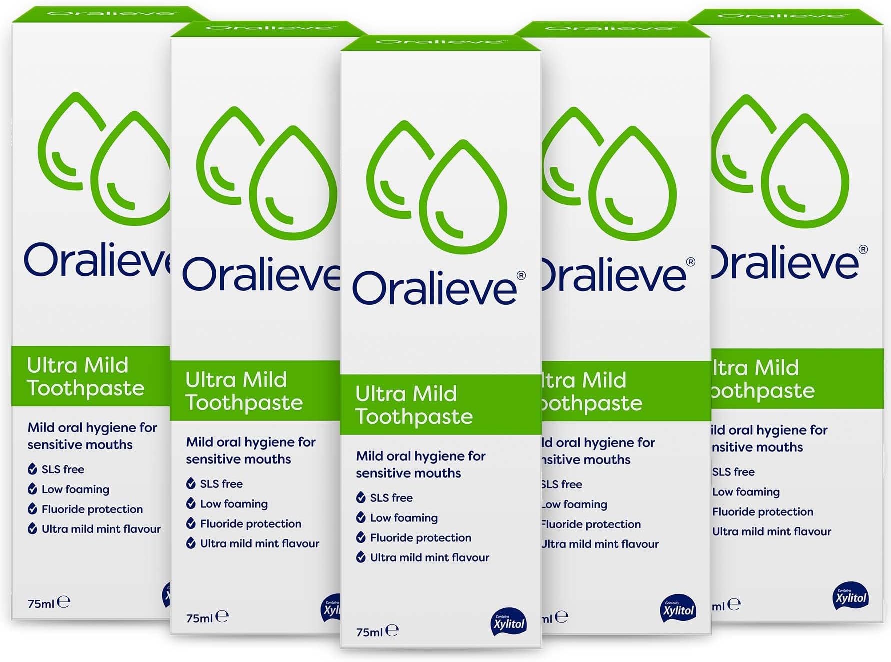 oralieve 5 Pack - Ultra-Mild Dry Mouth Toothpaste