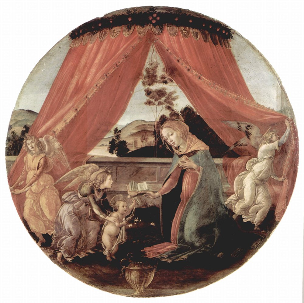 Impresión de Sandro Botticelli A Message Small en papel mate para cuadro