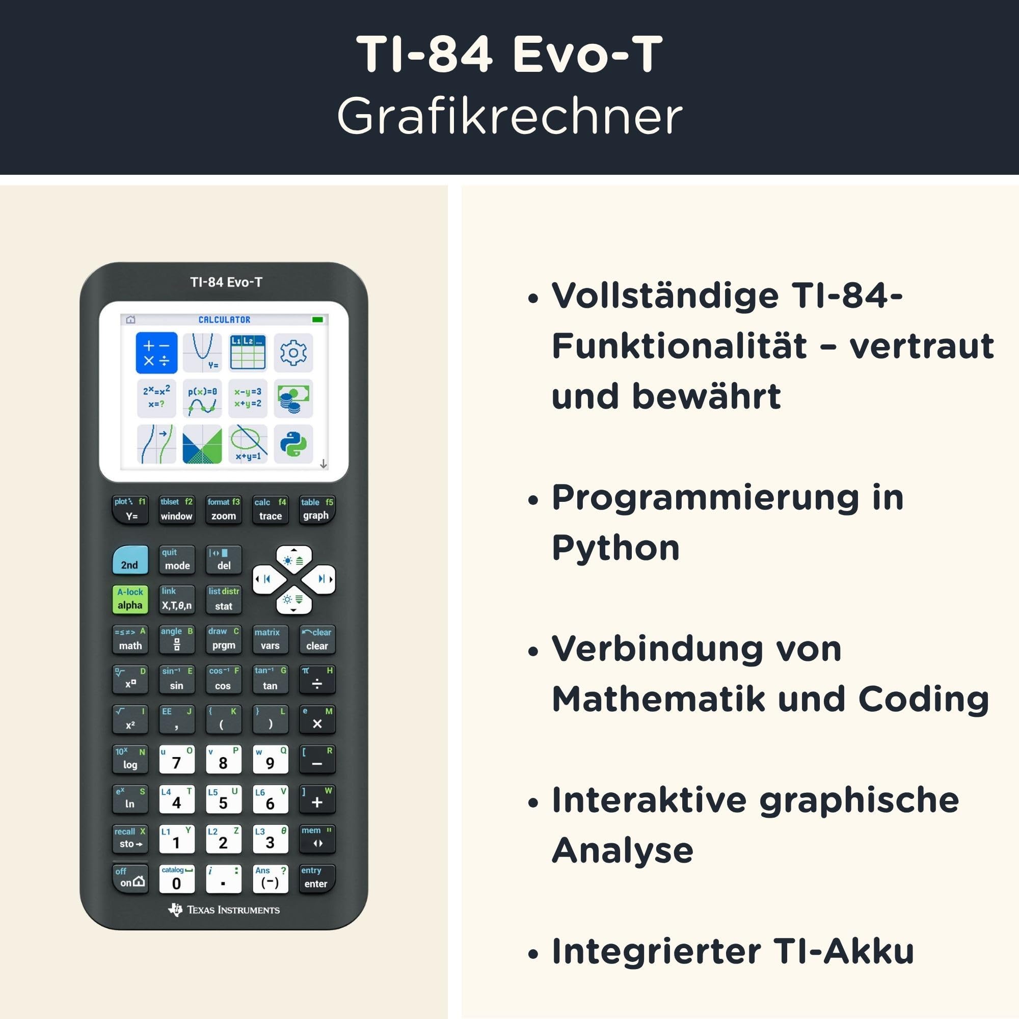 TI-84 Evo-T inkl. WYNGS Schutztasche Rot - Grafikrechner - Basic Set