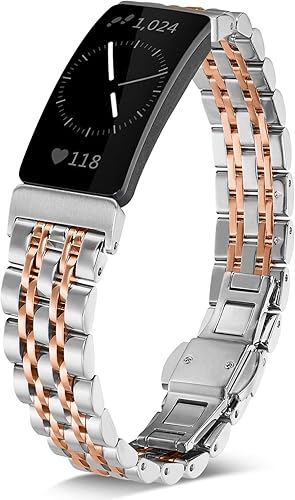 SHANGPULE Compatible con Fitbit Inspire HRInspire 2Inspire Bands, correa de repuesto de metal de acero inoxidable para Fitbit Inspire para mujeres y