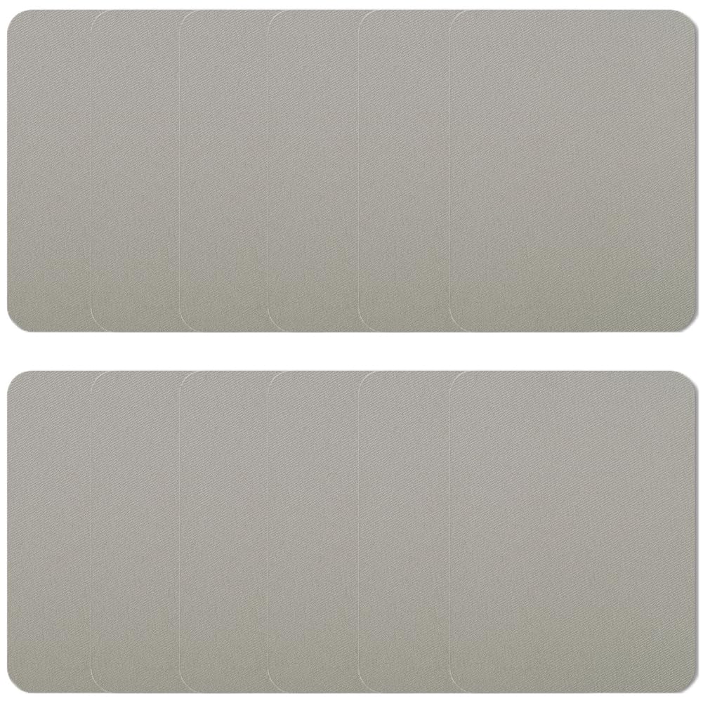 補修パッチ アイロン接着 単色 グレー 12枚セット 長方形 約9.5cm×12.5cm 洋服 リペア 補修 布 シート アイロン パッチ 布製 衣類 ズボン 服の 穴あき 破れ 修理に DIY 手芸 自由に切り取れる