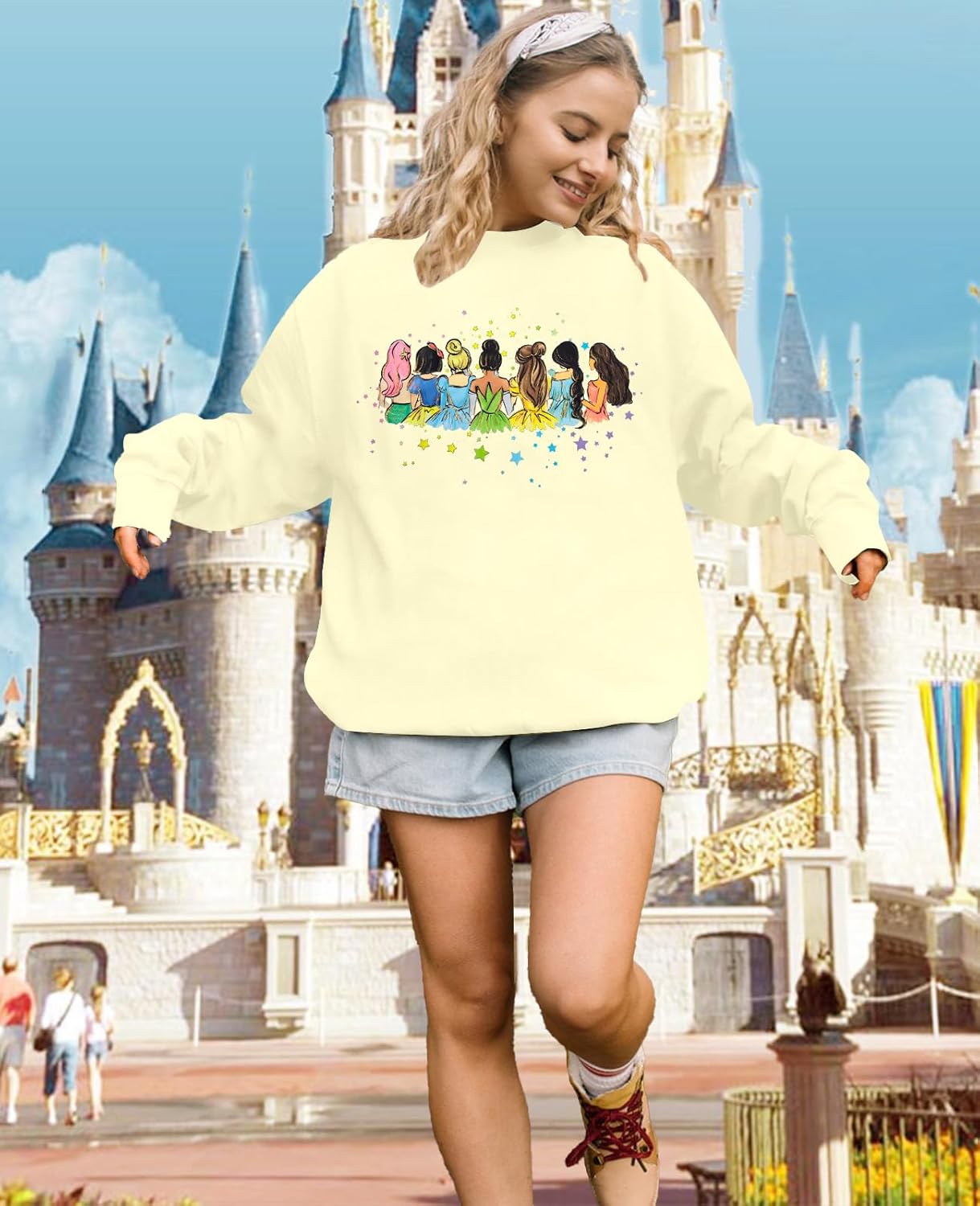UNIQUEONE Magical Princess Sweatshirt for Women: Cute Magic Kingdom Princess Sweater Family Vacation Trip Pullover Tops - Image 3