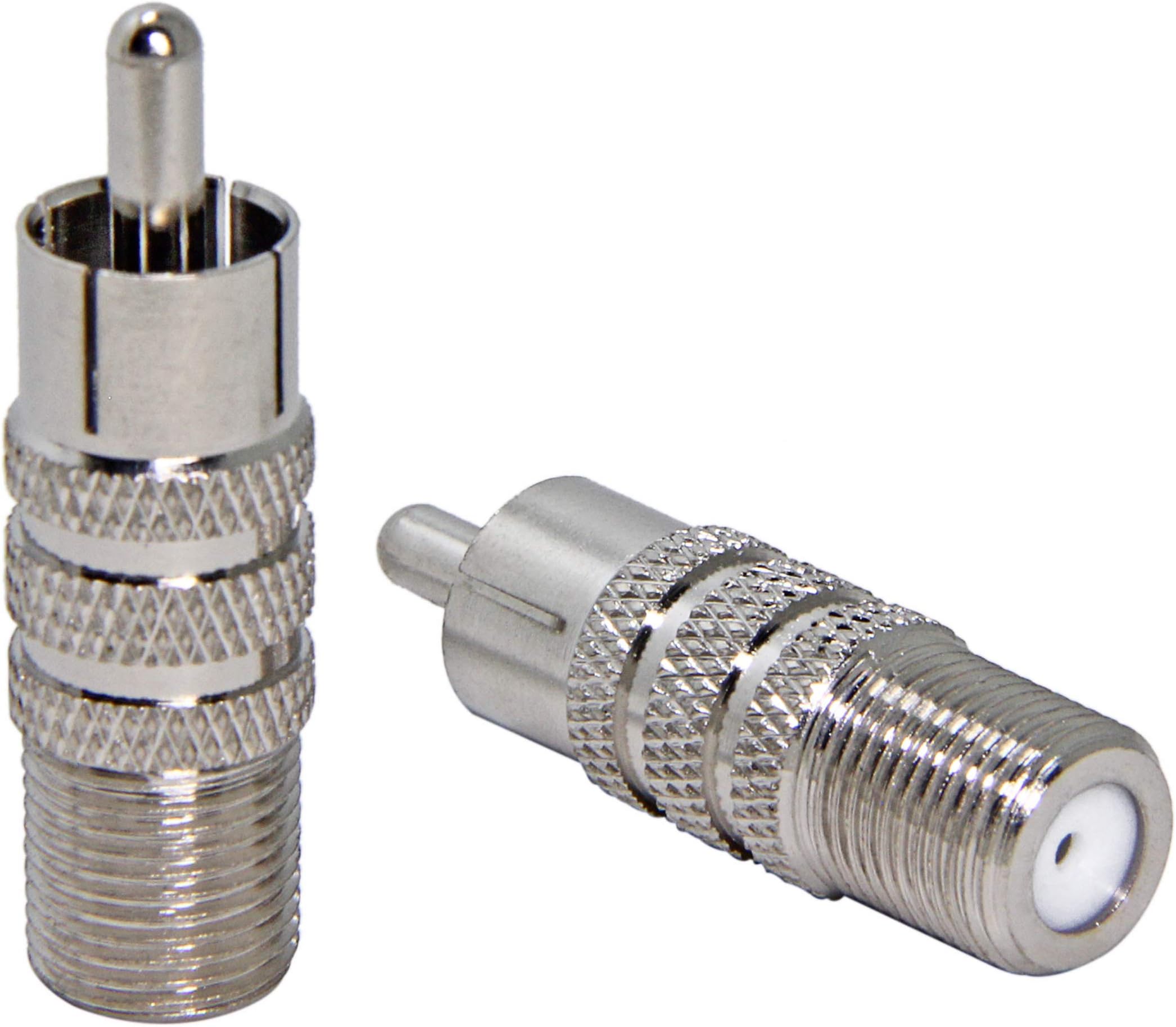 Coax to RCA Adapter, 2 Pack F Female to RCA Male Convertor, Coaxial Cable Connector for Subwoofer, Receiver, Game Console, TV, Monitor