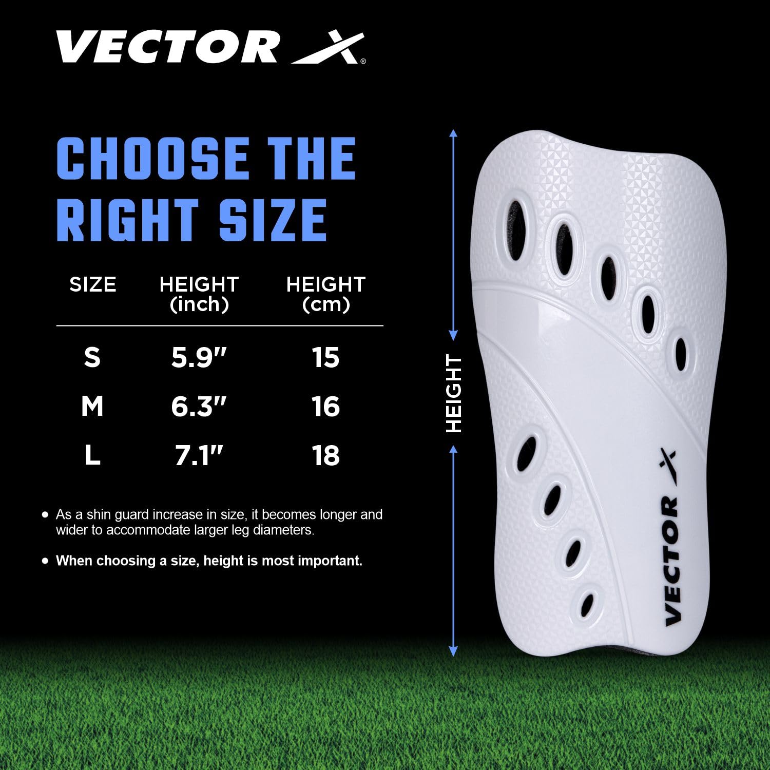 Vector X V2 Football Protection Shin Guard/Shinpad | Durable | Lightweight (S, White) 3