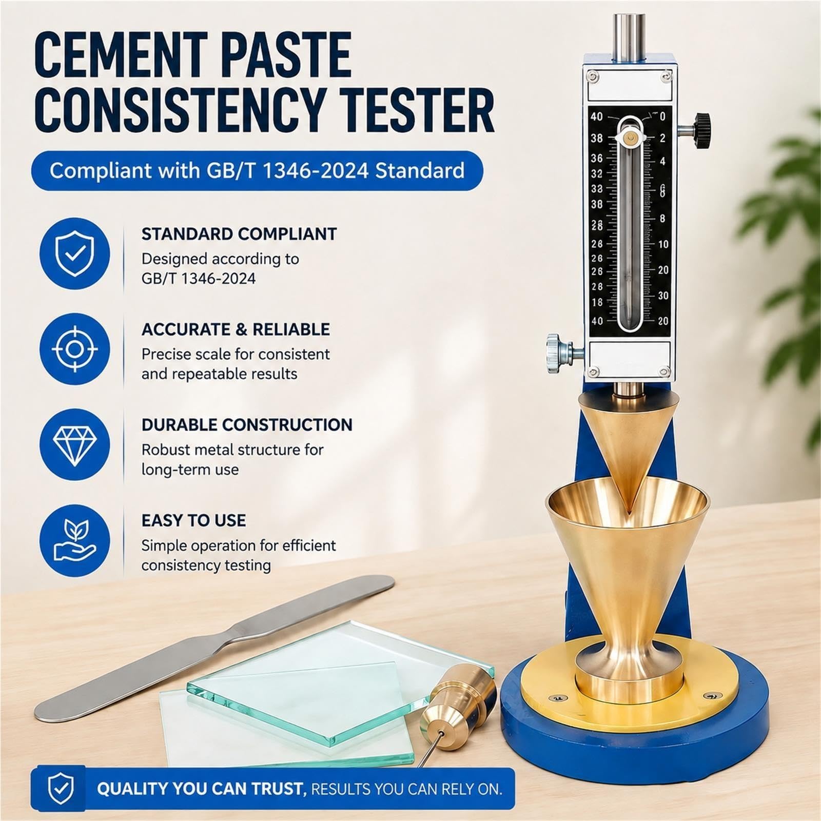 Tester czasu wiązania konsystencji cementu, igłowy tester płynności zaprawy