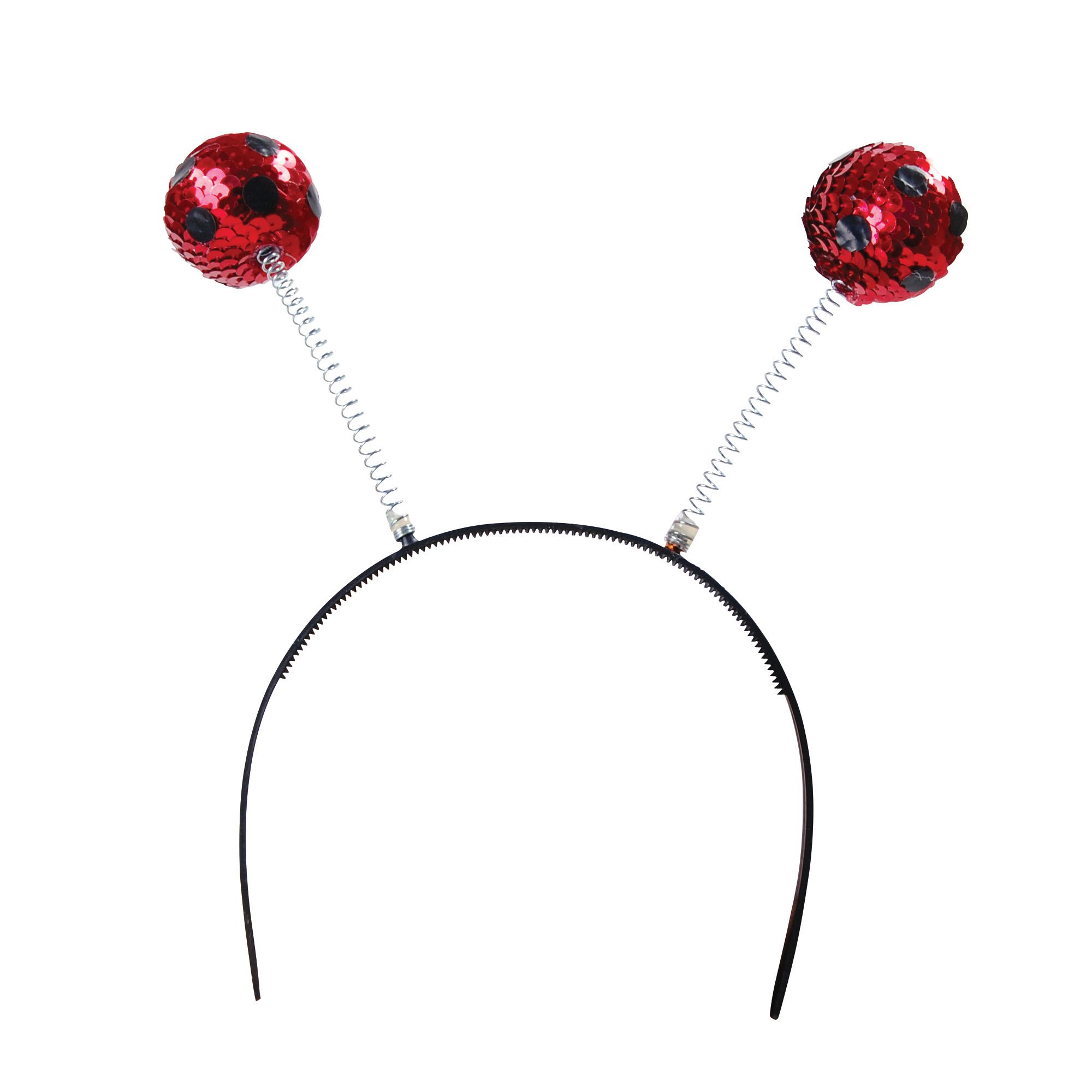 Adorable Red & Black Sequin Ladybird Boppers Headband (1 Pc.) - Perfect Accessory for Parties, Festivals, Fairytale & Stories, World Book Day, & Cosplay Halloween Halloween