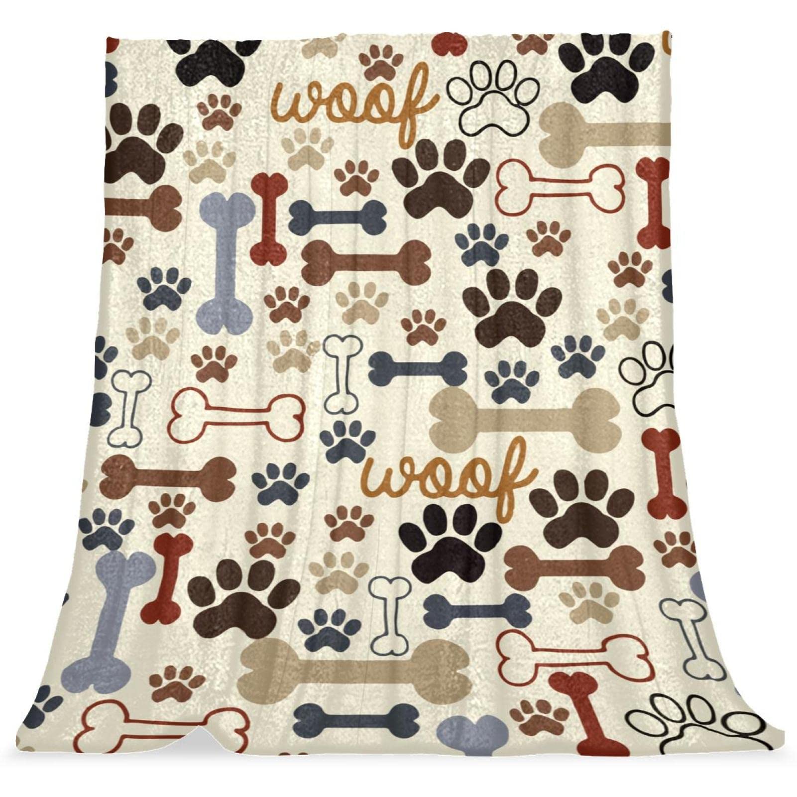 Couverture de lit douce à motif de patte de chien pour nuits sereines