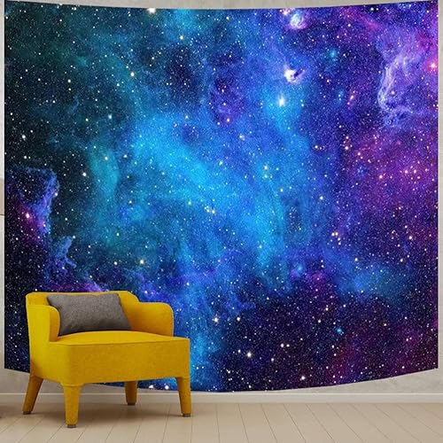 Apdidl - Tapiz de galaxia para dormitorio, espacio estético, cielo nocturno estrellado azul, estrellas, universo, tapiz misterioso, nebulosa, fondo