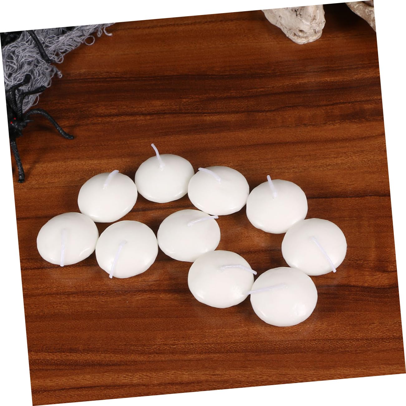 GALPADA Velas Flotantes Esféricas 100 Unidades, Cera de Parafina de Color Claro, sin Aroma, Ligeras, para Bodas, Fiestas y Ambiente Cálido en Patio o Bar