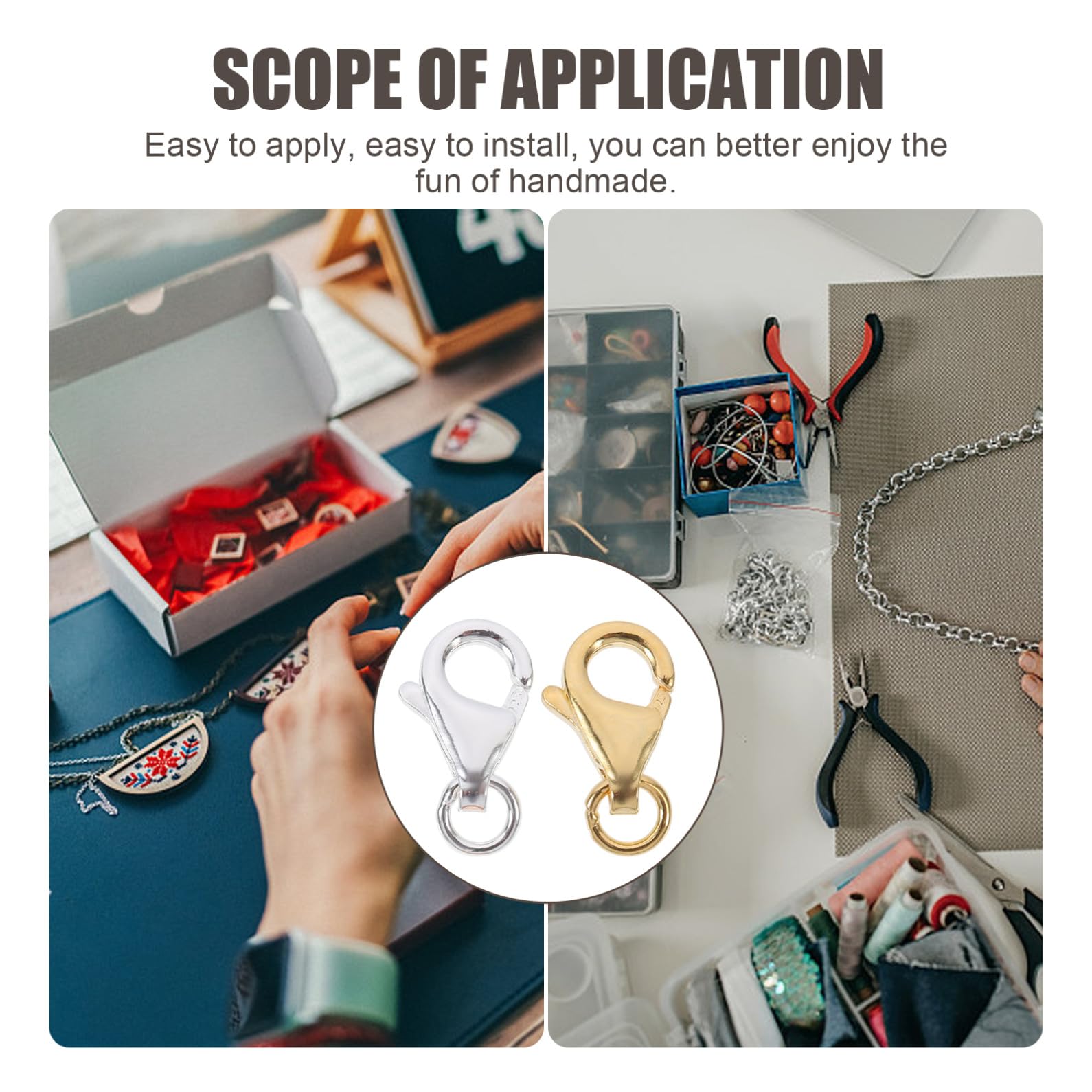 EXCEART 10sets Fibbia Per Collane e Bracciali Per Creazione Gioielli Accessori Facili Da Applicare e Installare