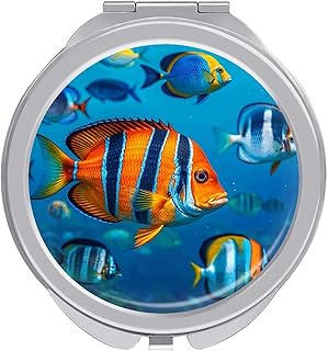 Fishes Compact Mirror Makeup Mirror Hand Mirr...