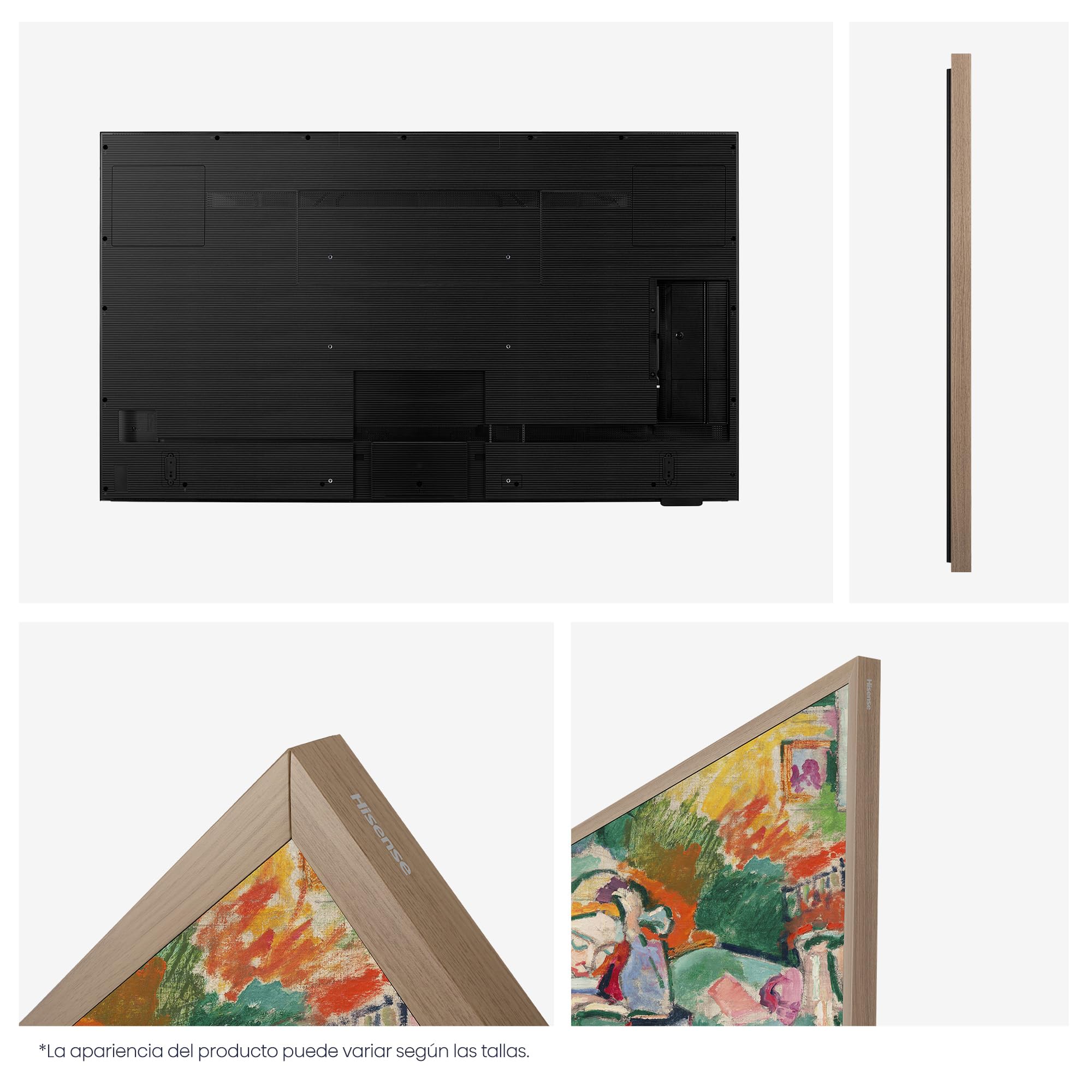Hisense 55S7S - Hi-QLED Smart TV 55 Pulgadas, Hi-QLED Lifestyle TV, Modo Arte, Hi-Matte Display, Elige Marco, Diseño Ultra Fino, Soporte de Pared, Modo Juego 144 Hz Nativos, Sonido 2.0.2
