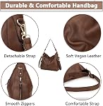 VONXURY Hobo Bags for Women, Fashion Ladies Purse and Handbags Faux Leather Shoulder Bags with Detachable Long Strap