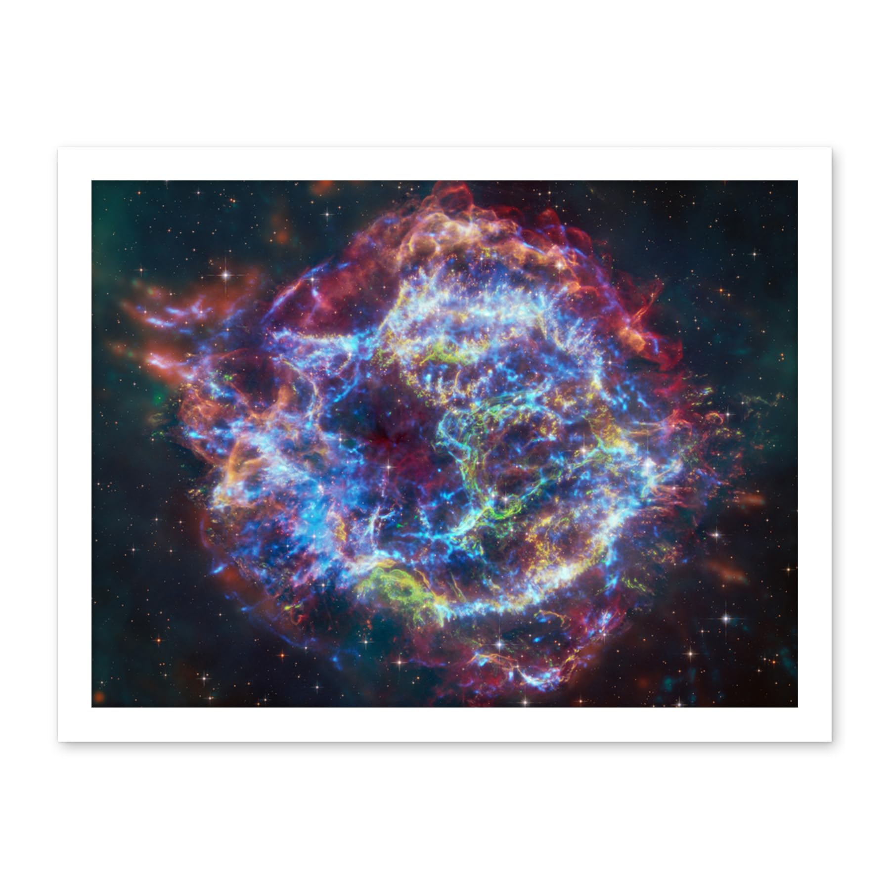 Artery8 NASA James Webb Telescope Cassiopeia A (Cas A) Composite Living Room Artwork Framed Wall Art Print 18X24 Inch