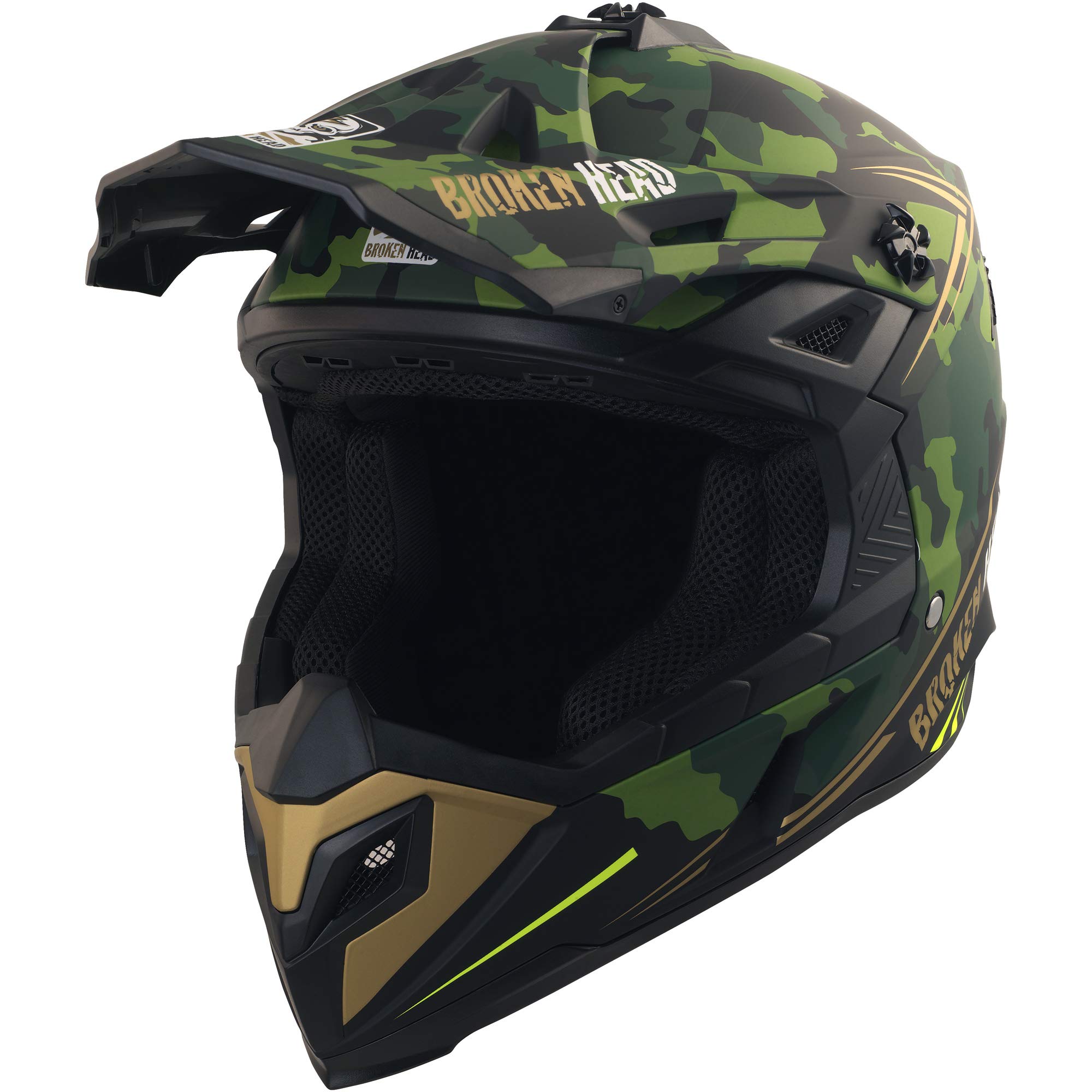 Broken Head leicher Motocross-Helm Squadron Rebelution Camouflage - Für Quad, Supermoto Enduro - Motorradhelm - MX