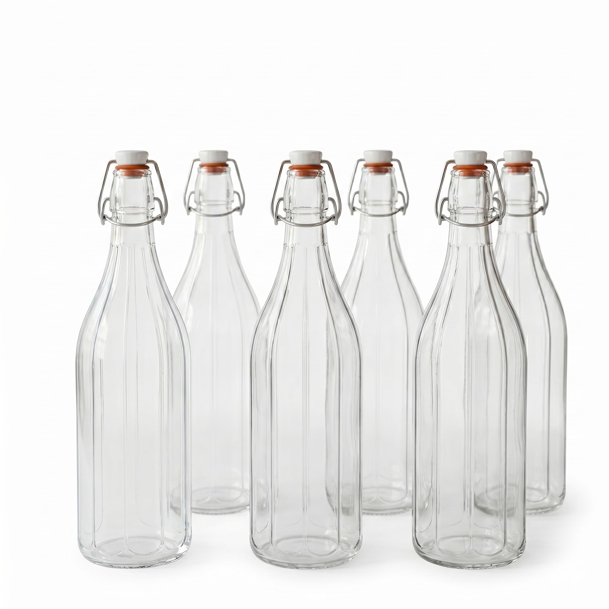 BERARDI | Set 6 bottiglie in vetro per acqua, vino, bevande, drink (VINTAGE ERMETICHE)