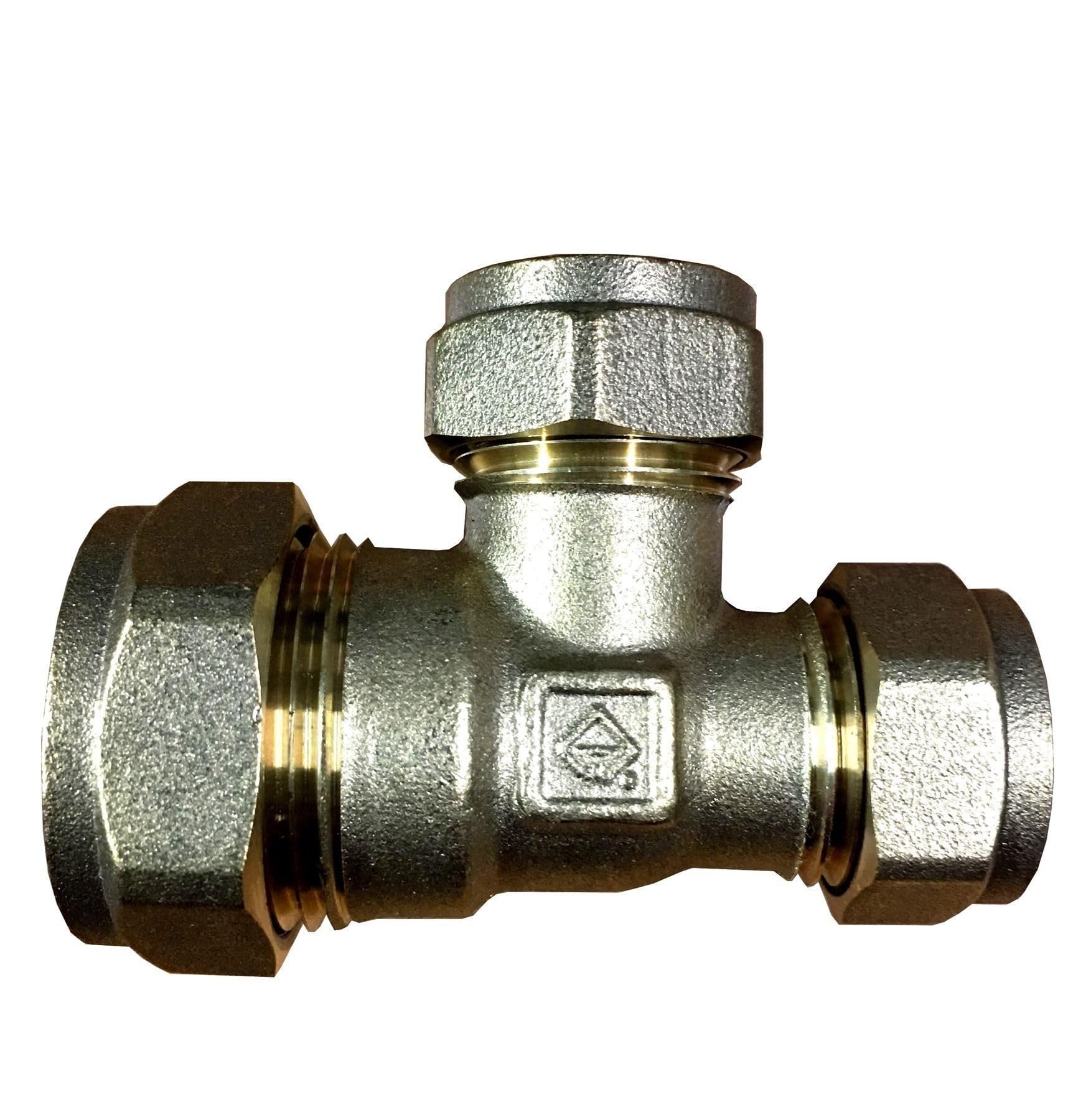 Pack of 5-22mm x 15mm x 15mm Compression Reducing Tee
