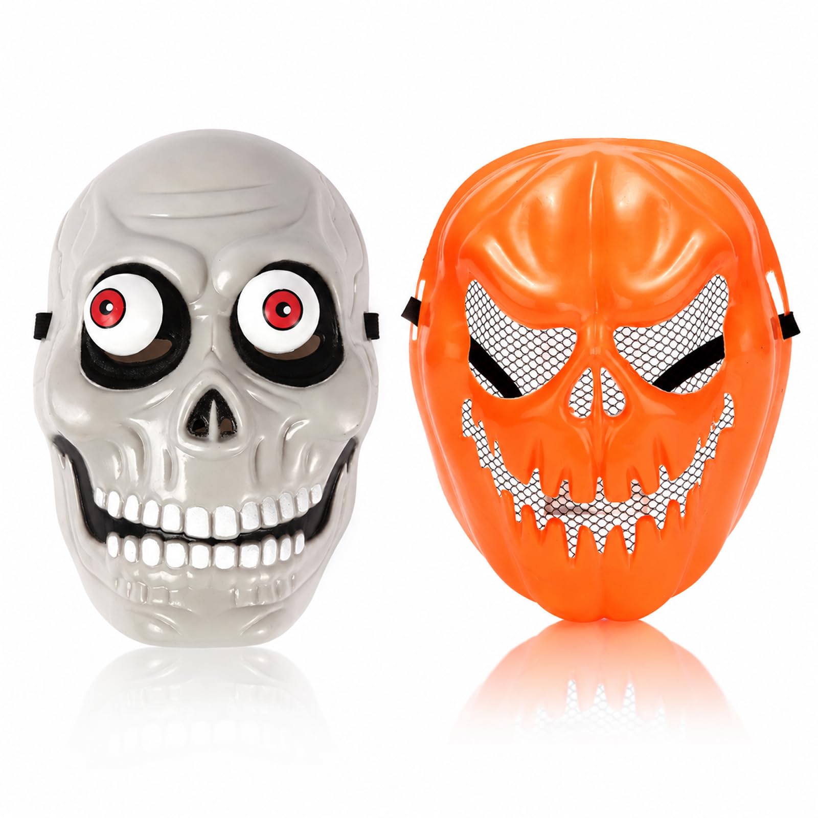 Halloween Mask, Pumpkin Mask, Skull Mask, Spooky Face Disguise for Kids & Adults, Pumpkin Costume Adult, for Trick or Treat, Horror Movie Nights, Role Play, Halloween Fancy Dress Costume Accessories