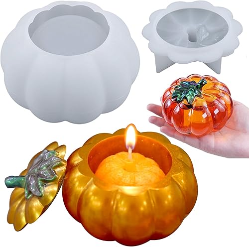 Moldes de tarro de calabaza, moldes de resina para tarros de calabaza, moldes de silicona para fundición de resina epoxi, candelabro, candelabro,