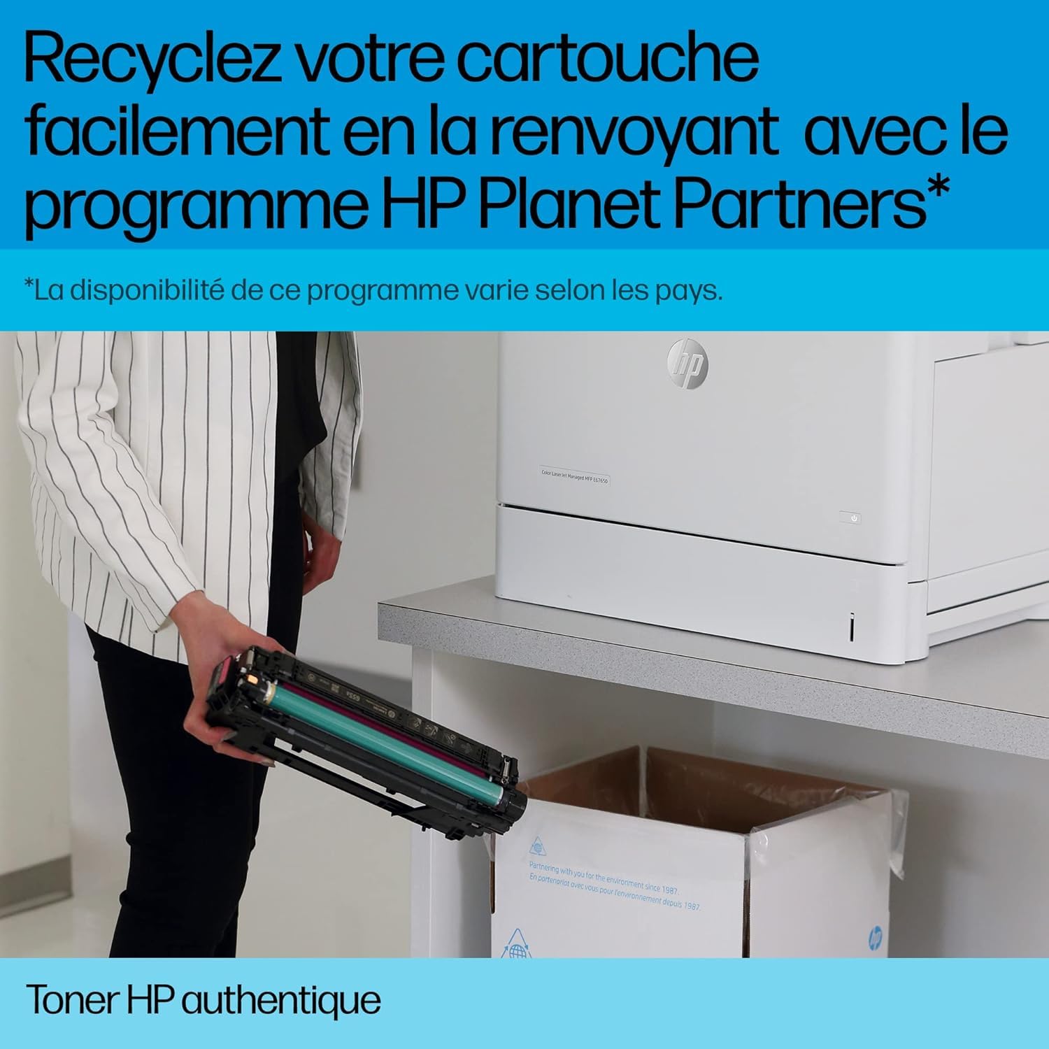 HP 415A W2032A Toner Jaune Authentique pour HP LaserJet Pro M454 / M479