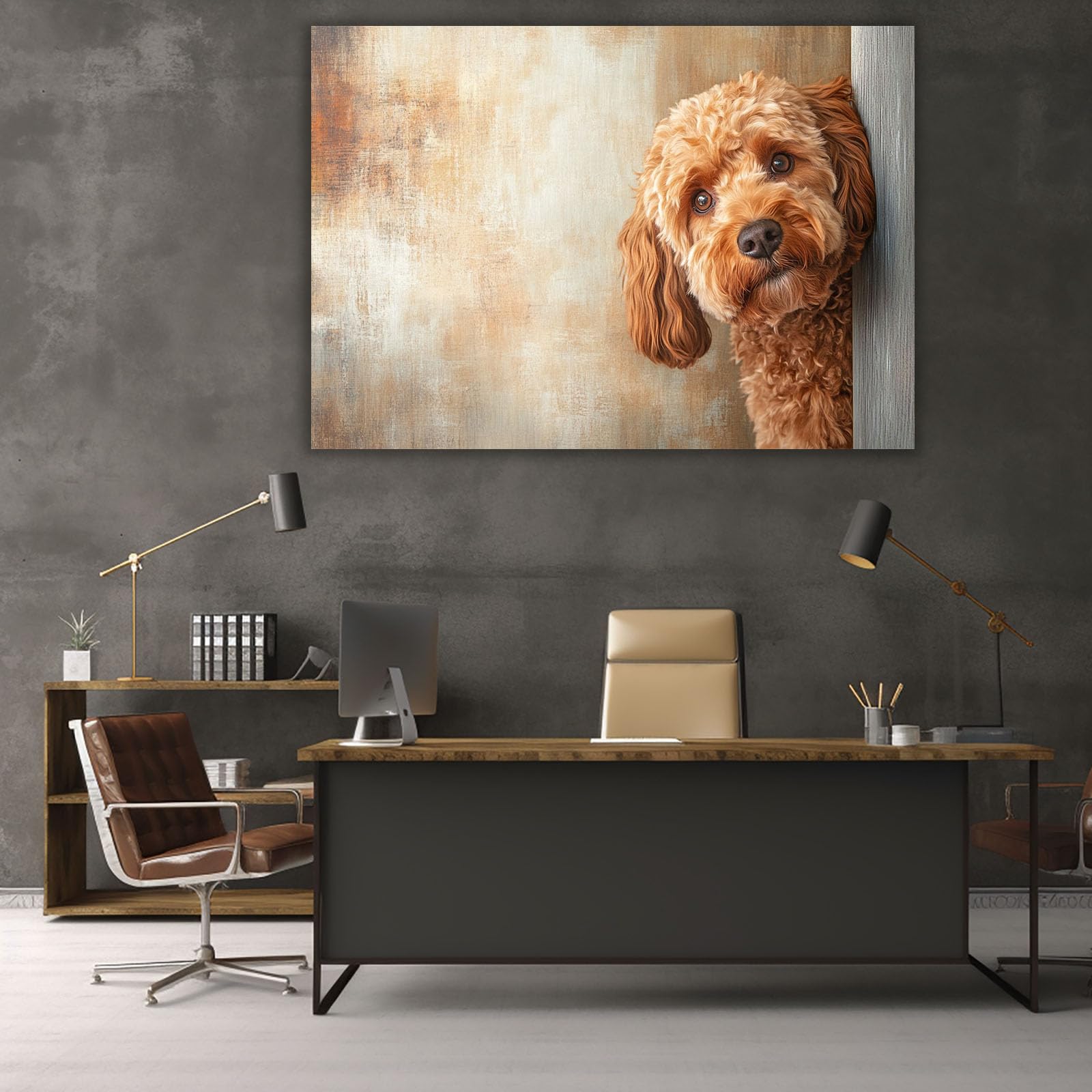 AMXBZC Obrazy Zwierząt Pokój Dziecięcy Urocze Zabawne Zwierzęta Nowoczesna Sztuka Ścienna Plakat Do Salonu Wystrój Domu Łazienka Obrazy(Brown-60x90cm Oprawione