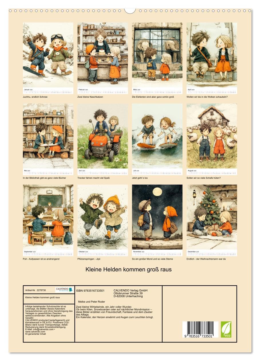 Kleine Helden kommen groß raus (hochwertiger Premium Wandkalender 2026 DIN A2 hoch), Kunstdruck in Hochglanz: Fröhliche Kindermomente - entdecken, staunen, lachen. (CALVENDO Kunst)