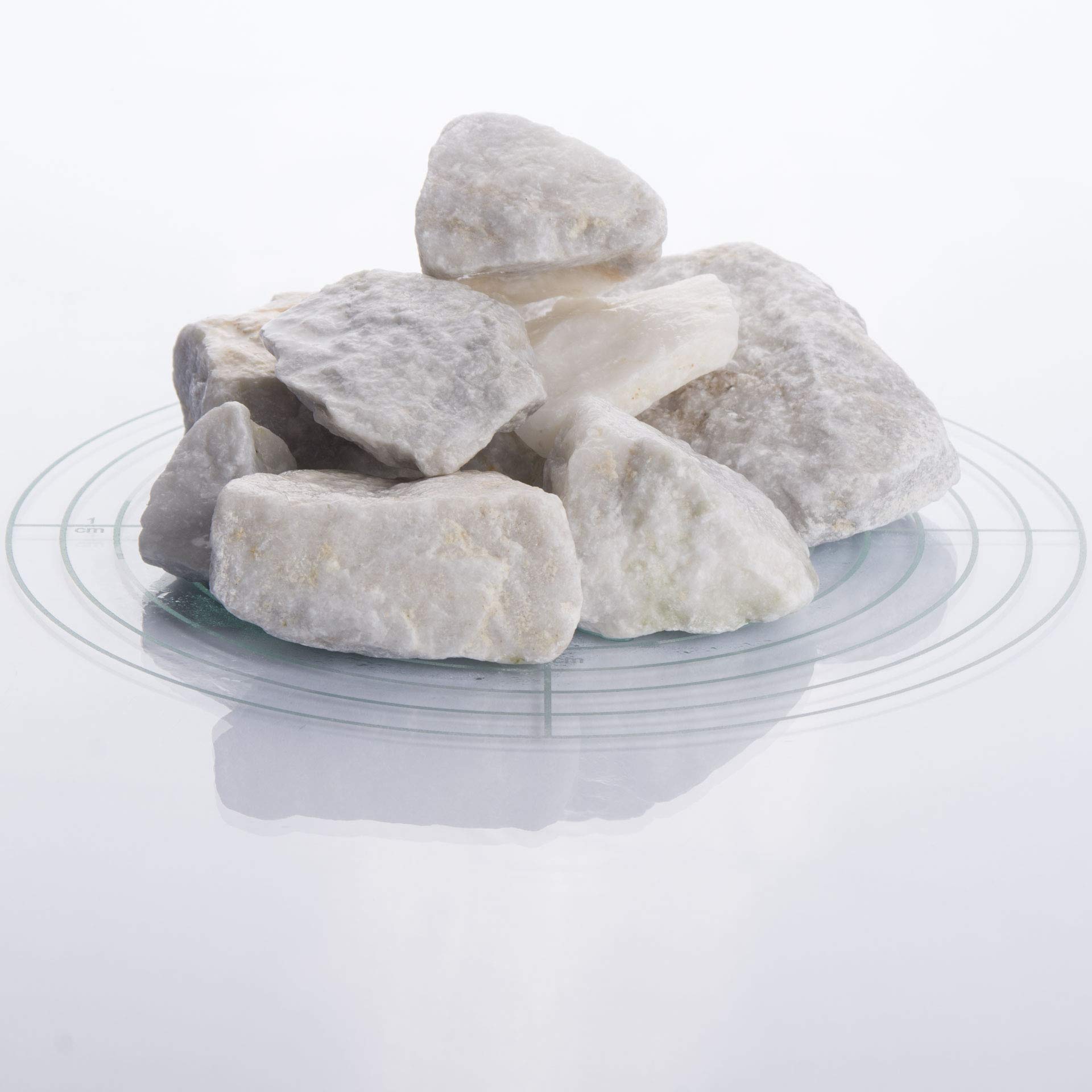 Schicker Mineral Marmor Ziersplitt weiß 25 kg, farbechter Naturstein, witterungsbeständig, ideal zur Gartengestaltung (Marmor Splitt, 32-56 mm)